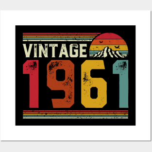 Vintage 1961 Birthday Gift Retro Style Posters and Art